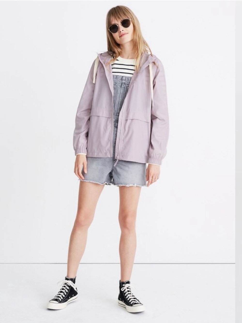 Madewell Lavender Hooded Windbreaker/rain Jacket size XS.gorpcore,lightweight